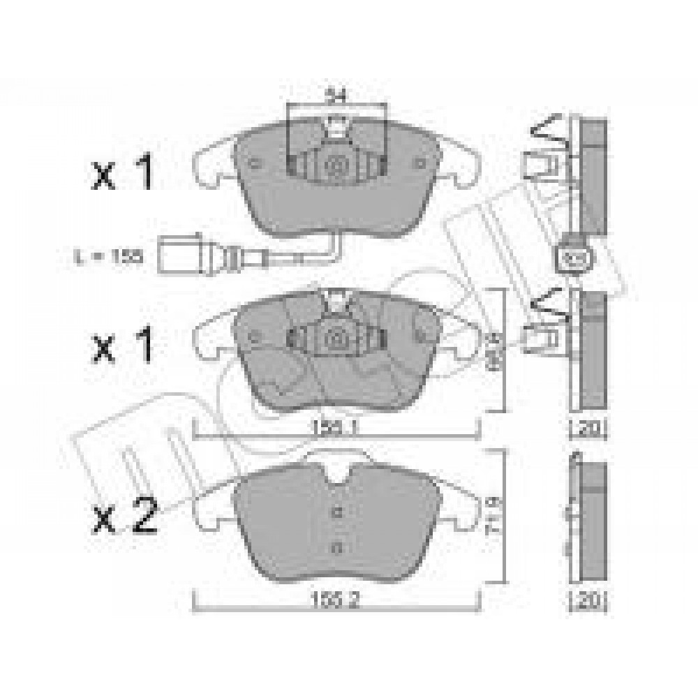 Колодки гальмівні (передні) Audi Q3 11-18/VW Passat B8 14-/Tiguan 07-/Sharan 10- (+датчик)
