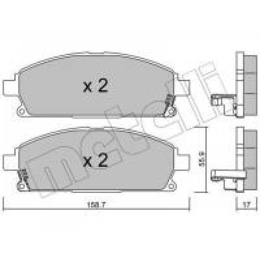 Колодки гальмівні (передні) Nissan X-Trail 01-13/Pathfinder 97-04 (з аморт. коливання)