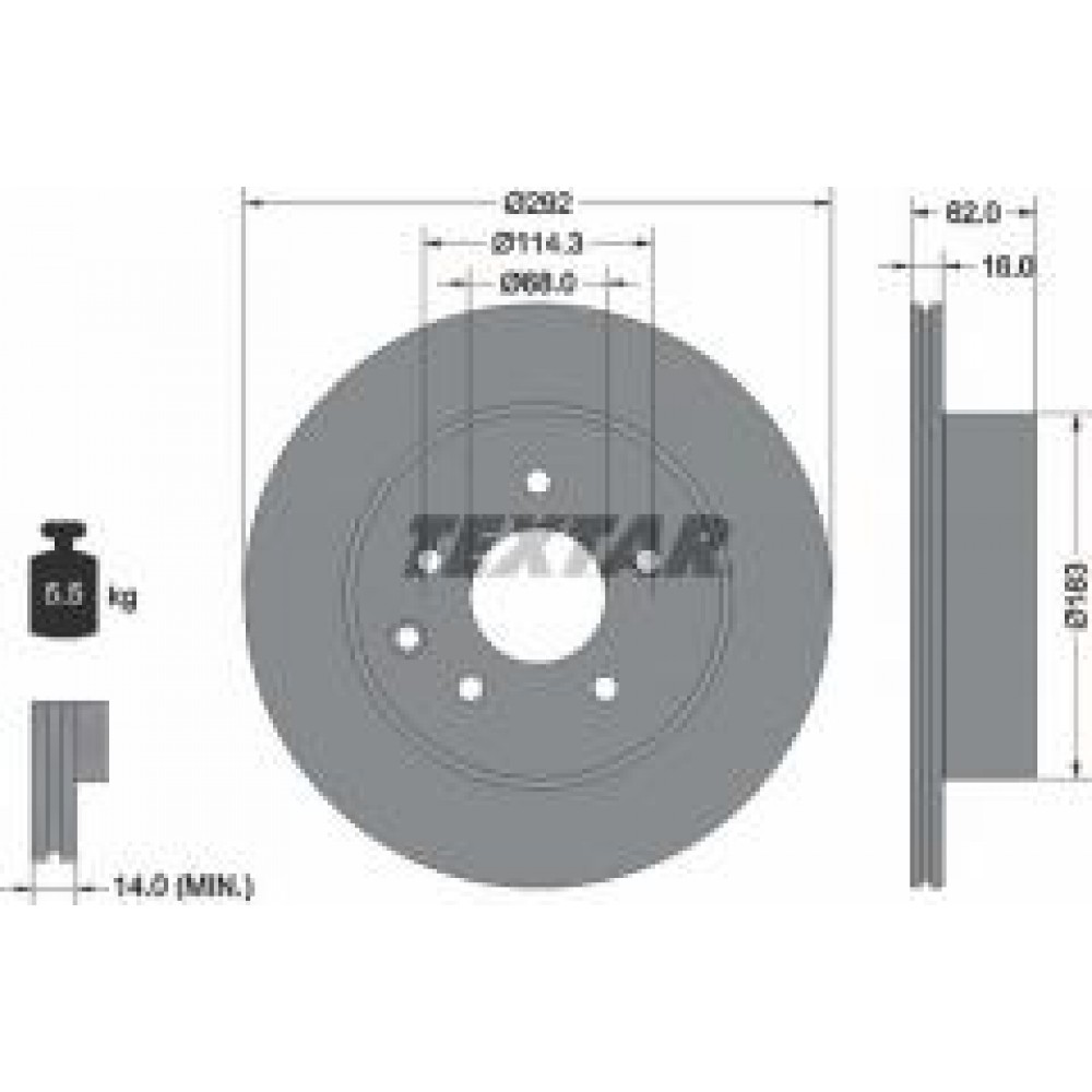 Диск гальмівний (задній) Nissan Leaf 10-/Juke 14-/Qashqai 10-/X-Trail 01-13 (292x16) PRO