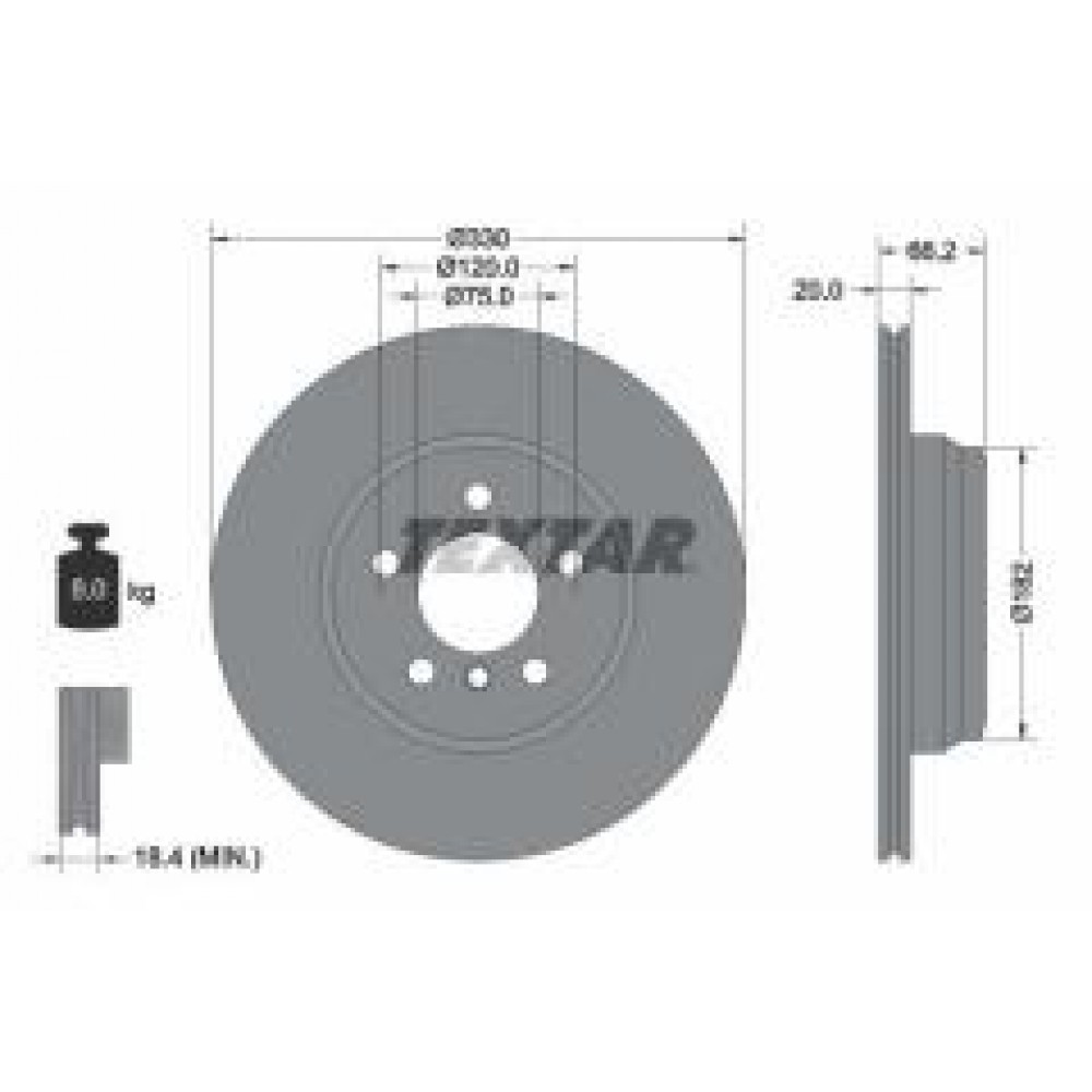 Диск гальмівний (задній) BMW 3 (F30/F31)/ 4 (F32/F36) 11- (330x20) PRO