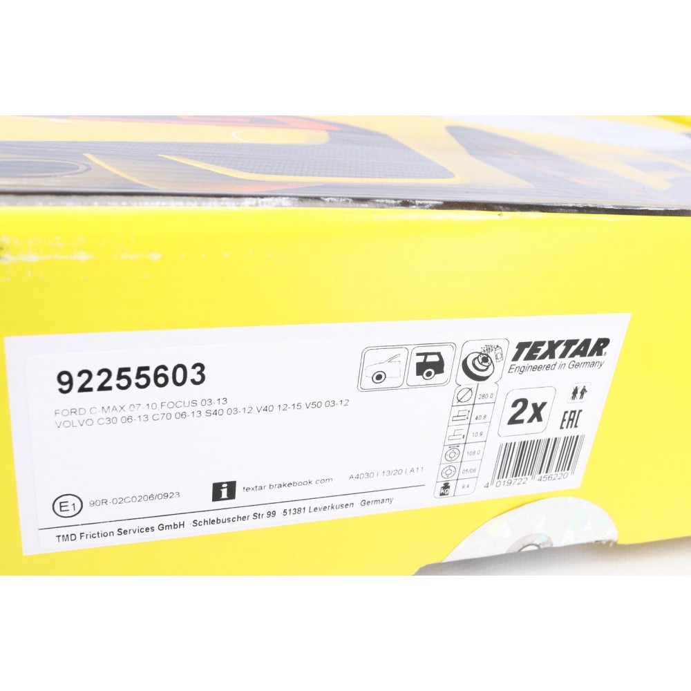 Диск гальмівний (задній) Ford C-max/Focus II/Volvo C30/C70/S40/V50 04-12/V40 12-(280x10.9) PRO