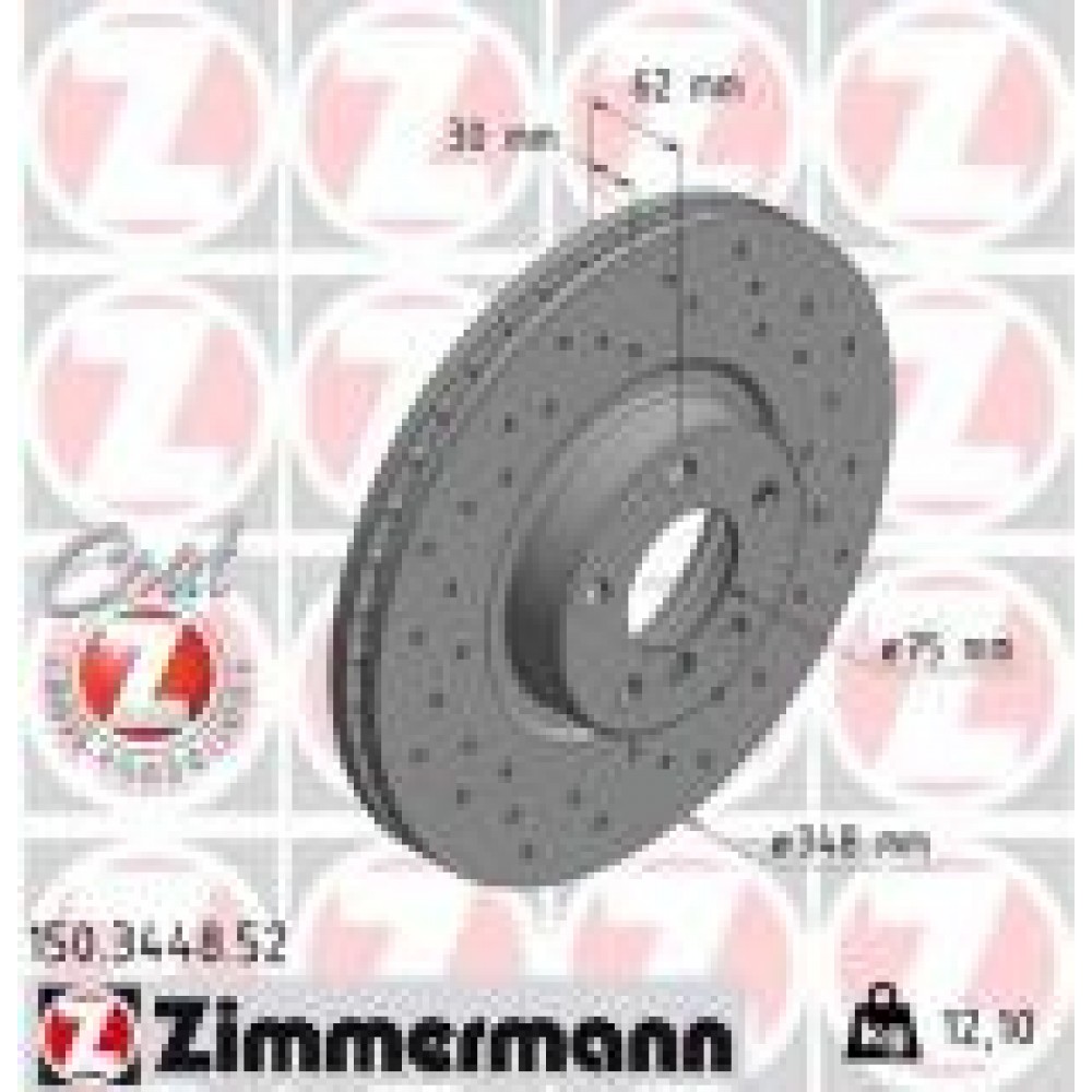 Диск гальмівний (передній) BMW X5 (E70/F15/F85)/X6 (E71/E72/F16/F86) 07- (348x30) (з отворами (вент.)