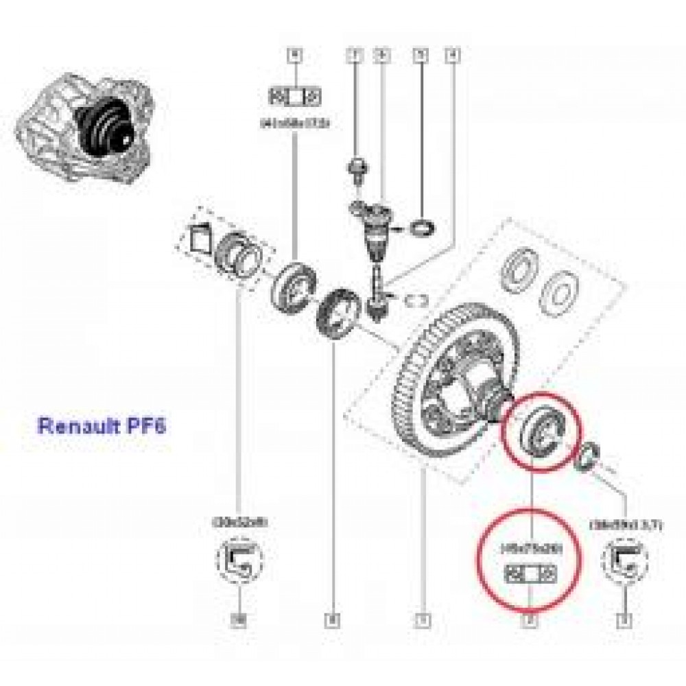 Підшипник КПП Renault Trafic/Opel Vivaro (45x75x20.6)