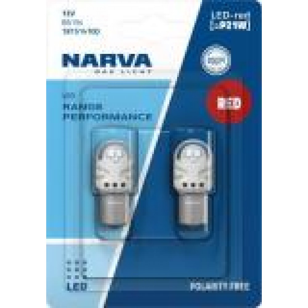 Автолампа P21W 12V 1.73W BA15s LED (червона) (к-кт 2 шт.)