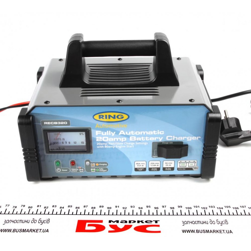 Пристрій пускозарядне (3-20A/запуск двигуна 80A/12V/амперметр/LED індикатори)