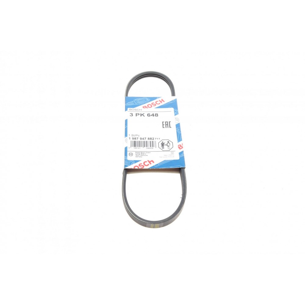 Ремень генератора Ford Fiesta/Escort 1.8D 88-95/Mondeo 2.5-3.0 V6 24V 00-07 (3PK648)