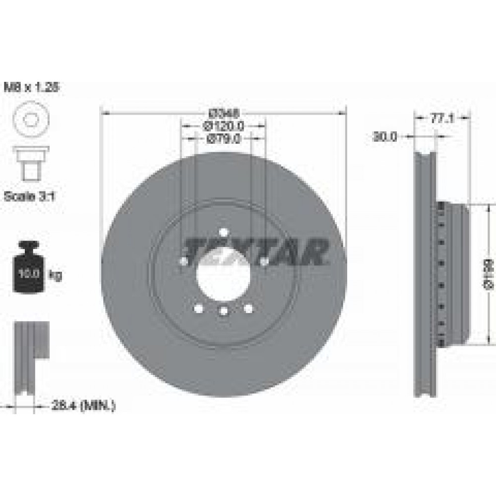 Диск гальмівний (передній) BMW 5 (E60/61) / 6 (E63/64) 01-10 (348x30) PRO+