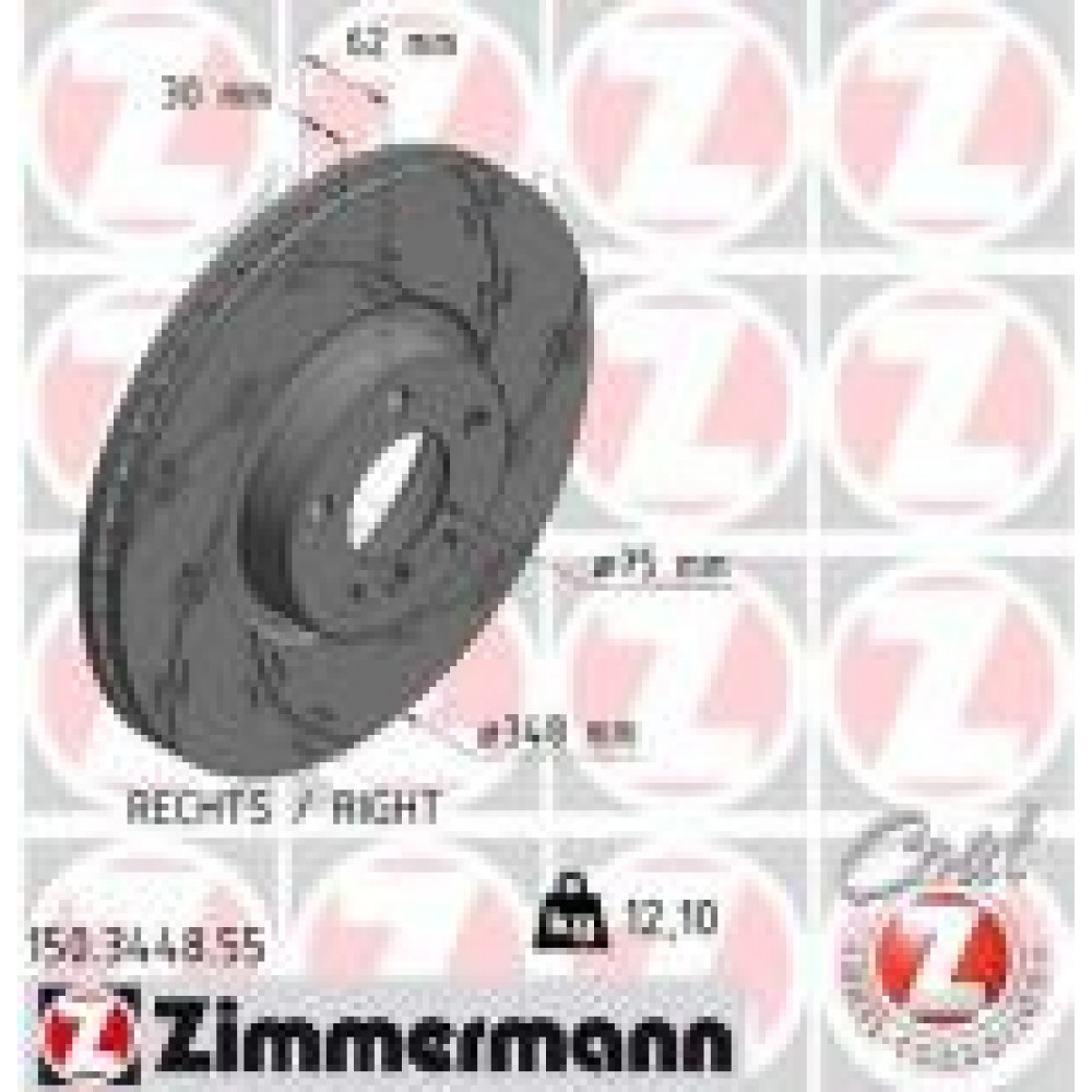 Диск гальмівний (передній) BMW X5 (E70/F15/F85)/X6 (E71/E72/F16/F86) 07- (R) (348x30) (з покр) (вент)