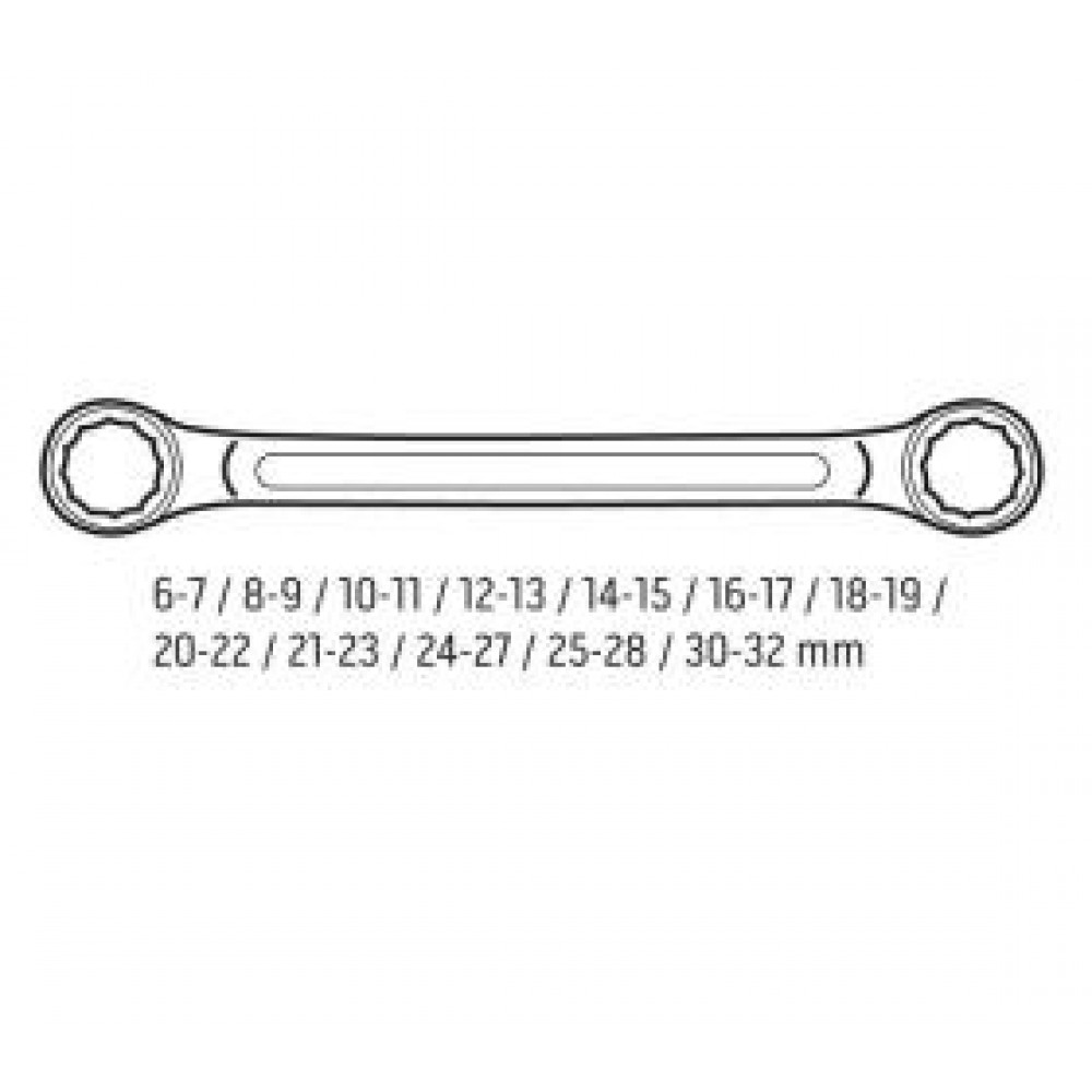 Набір ключів накидних вигнутих (12шт) (6x7-30x32mm)