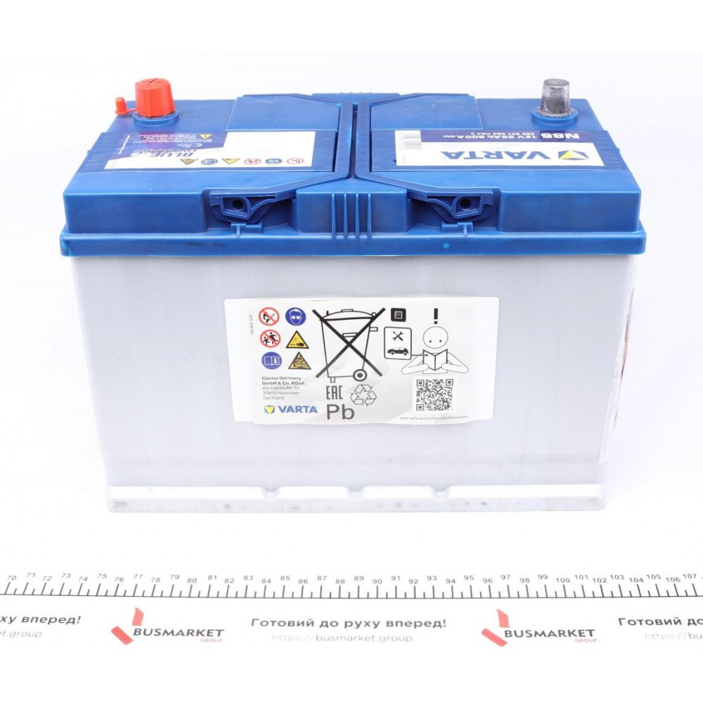 Акумуляторна батарея 85Ah/800A (306x173x225/+R/B01) (Start-Stop EFB) Blue Dynamic N85 Азія