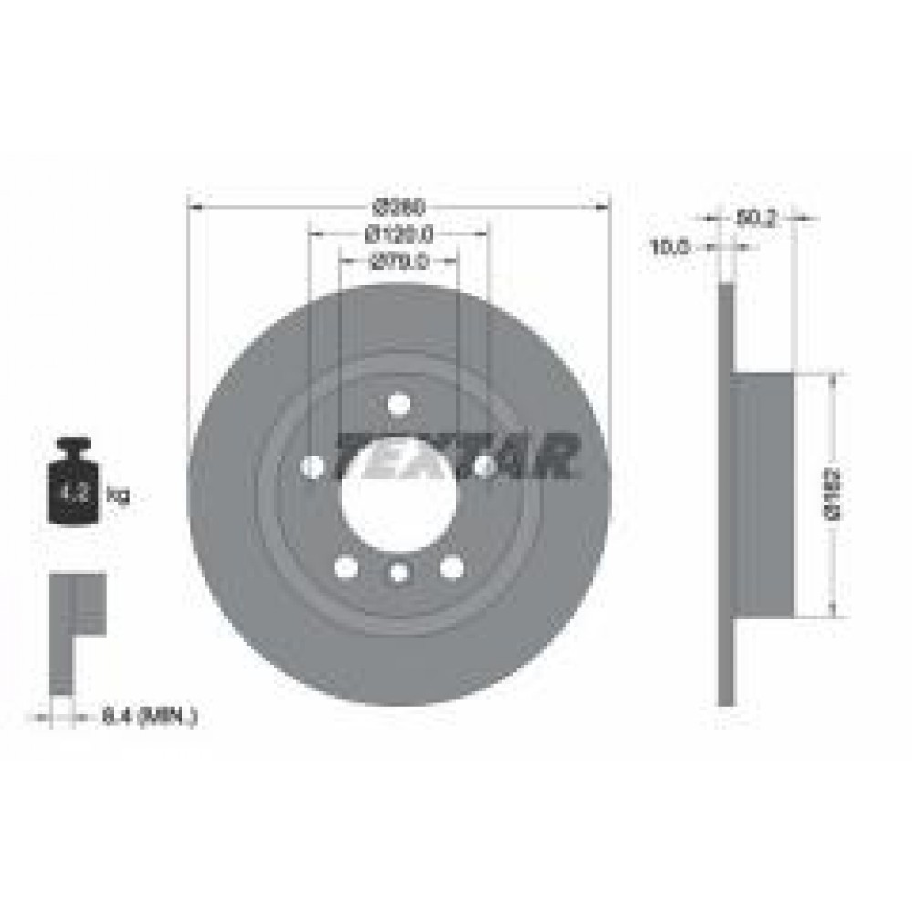 Диск гальмівний (задній) Mini Countryman (R60)/Paceman (R61) 10-16 (280x10) PRO