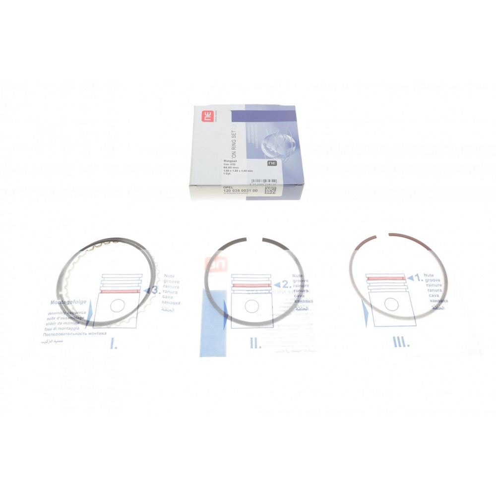 Кільця поршневі Opel Astra/Ascona/Kadett 1.8 86-95 (84.80mm/STD) (1.5-1.5-3.0) = 8935340000