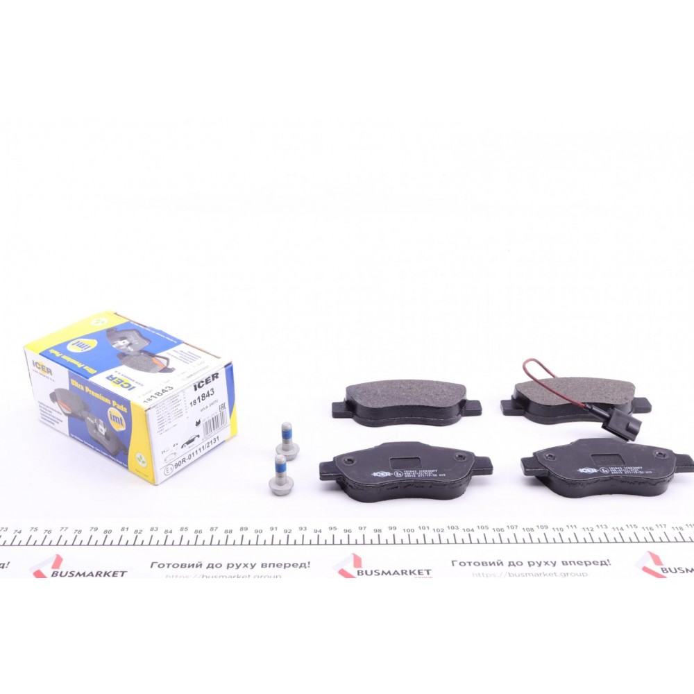 Колодки гальмівні (передні) Fiat Panda 03-/500/500C 07-/Ford Ka II 08-16 (+датчик)