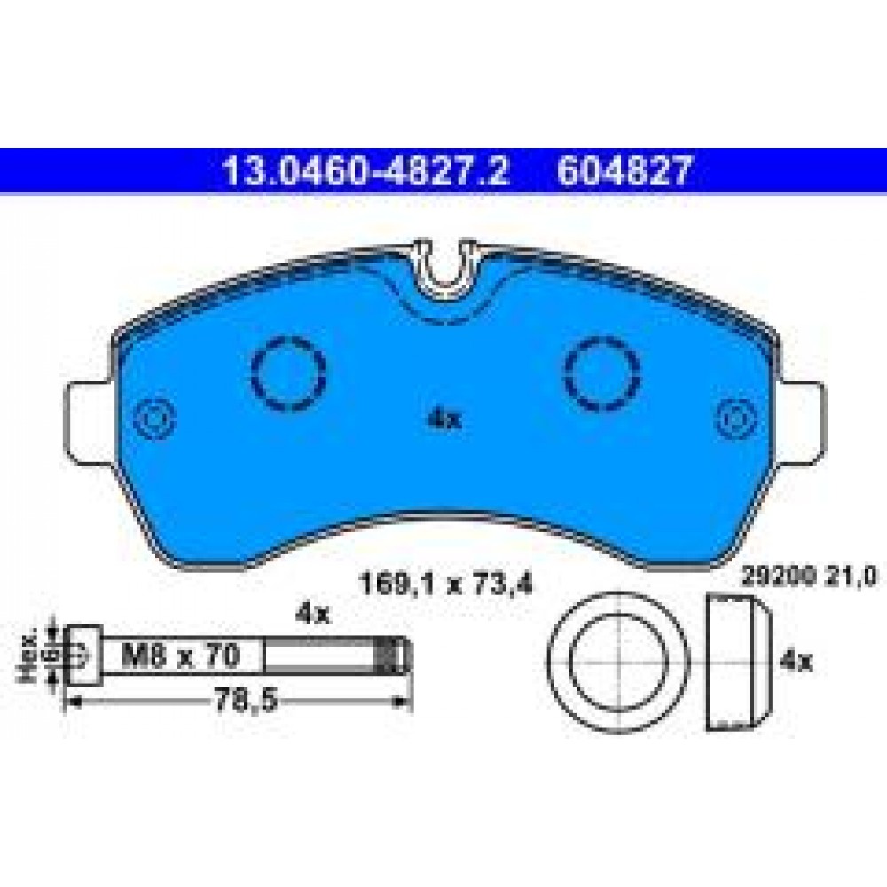 Колодки гальмівні (передні) MB Sprinter (W906/W907/W910) 210-519CDI/VW Crafter 30-35/30-50 06- (спарка) (BREMBO)
