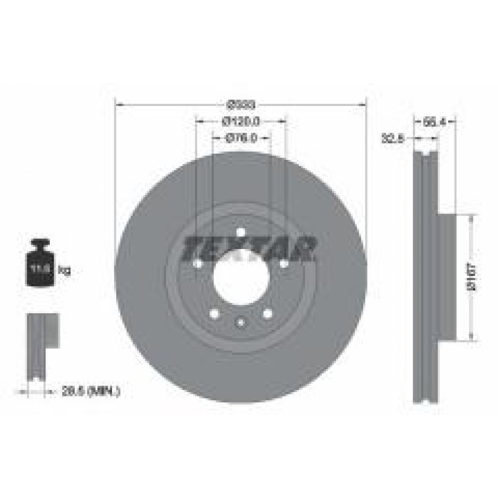 Диск гальмівний (передній) VW T5 03-09 (333x32.5) (R17) PRO+