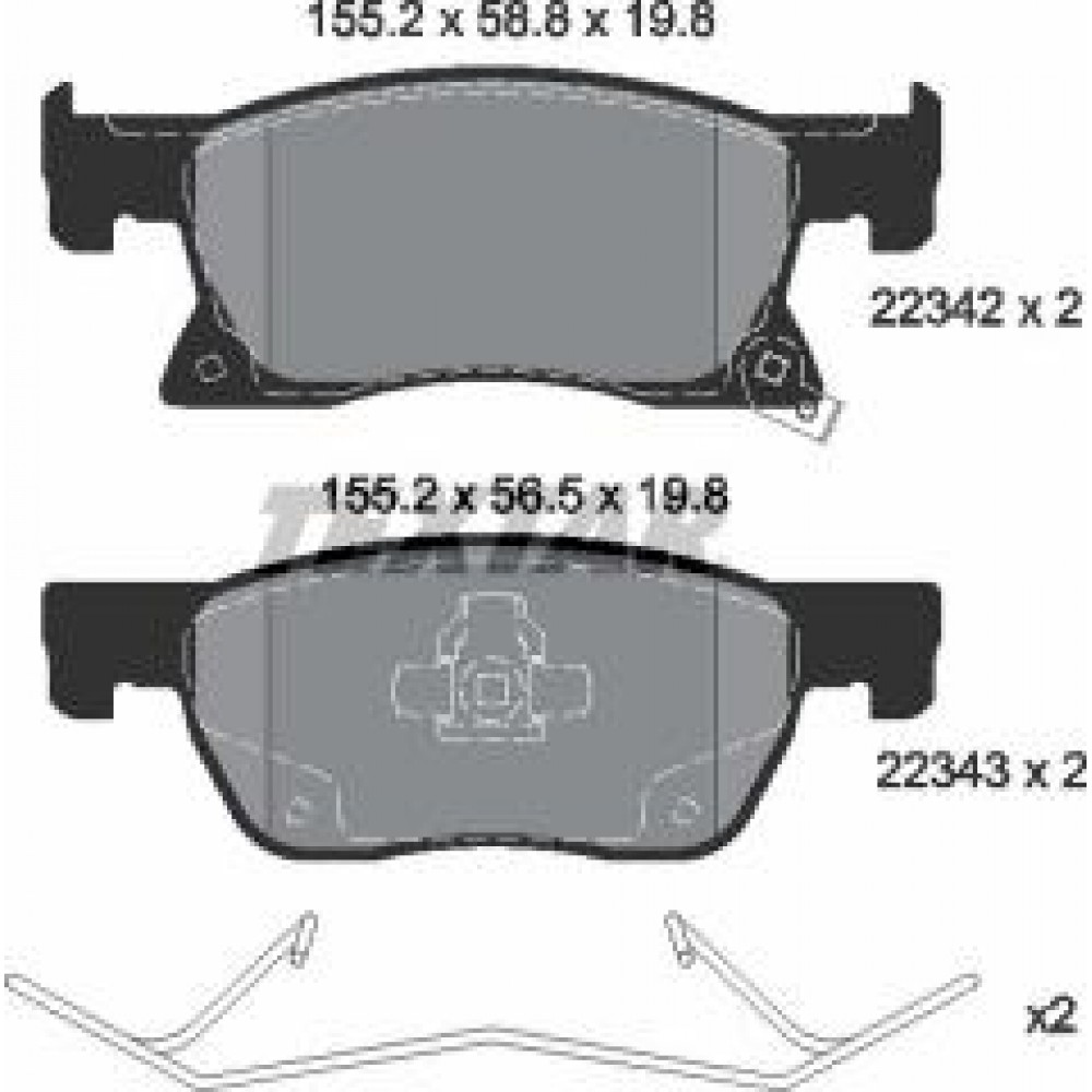 Колодки гальмівні (передні) Opel Astra K 15- (Ate-Teves) R15