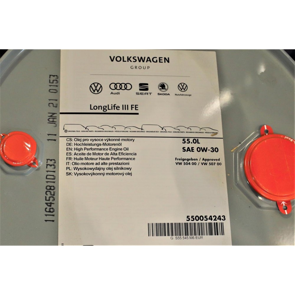 Олива 0W30 LongLife III (55L) (VW504.00/507.00)