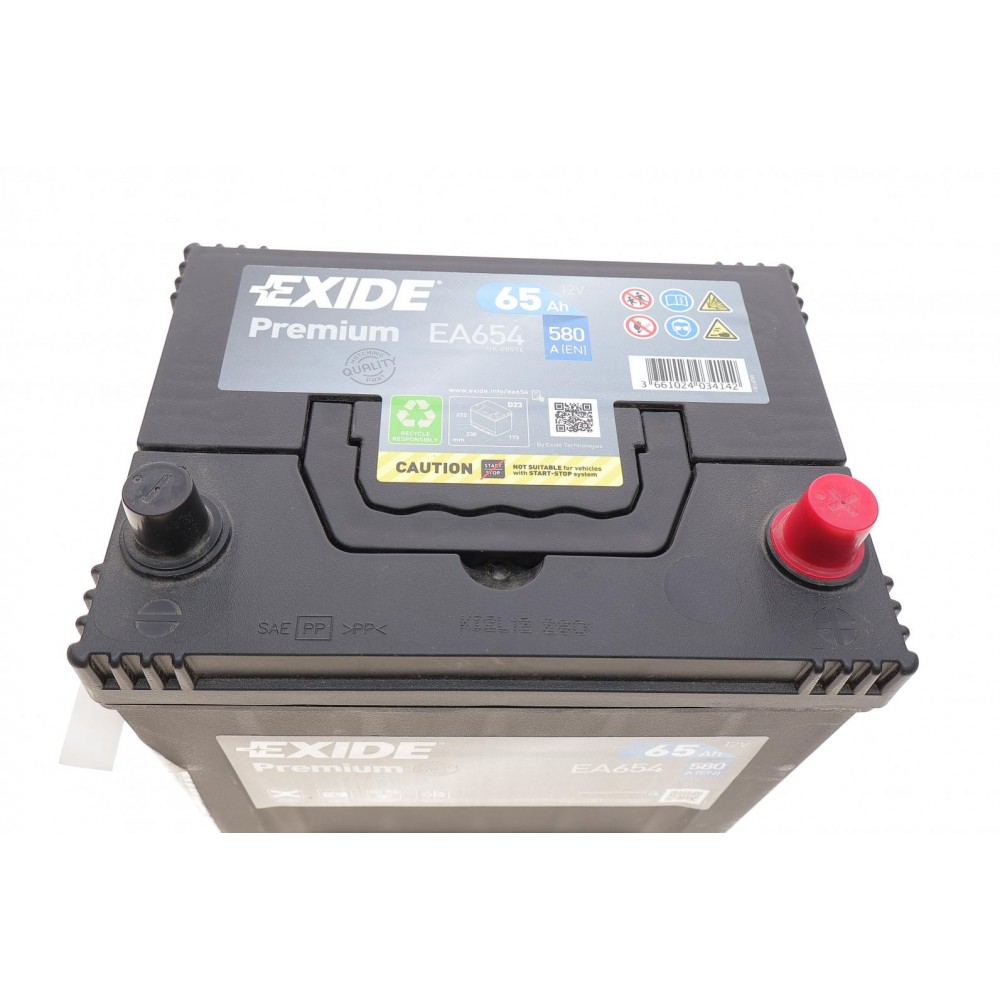 Акумуляторна батарея 65Ah/580A (230x173x222/+R/B01) Premium Азія