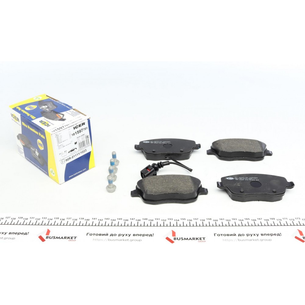Колодки гальмівні (передні) Seat Ibiza/VW Polo 01-09/Skoda Fabia 99-14/Roomster 06-15 (+датчик)