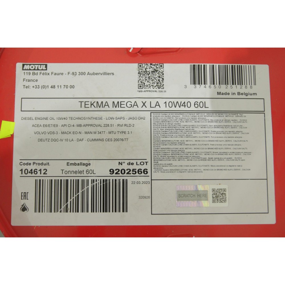 Олива 10W40 Tekma Mega X LA (60L) (104612)