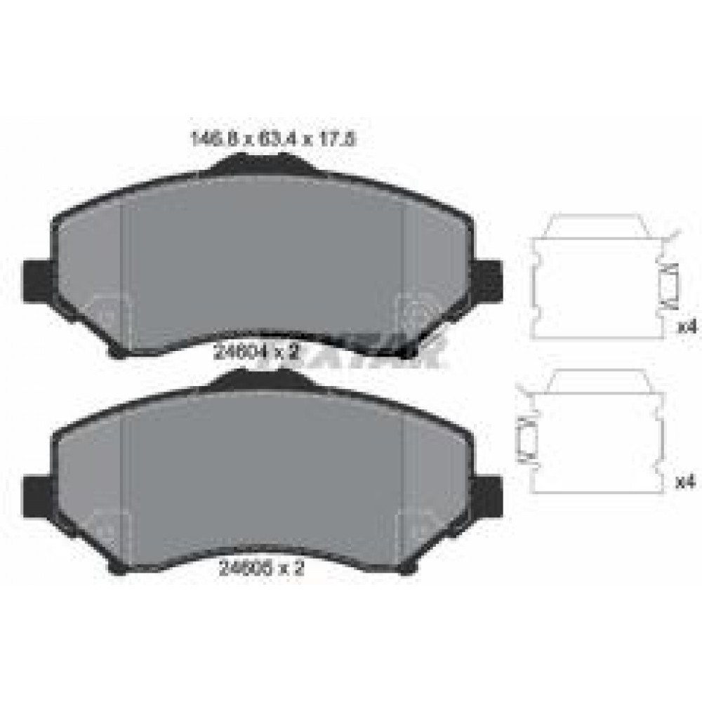 Колодки гальмівні (передні) Chrysler Grand Voyager V 07-/Dodge Caravan 08- (Bosch) Q+