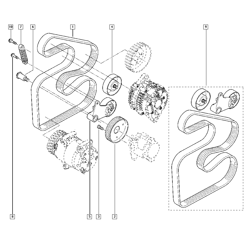 Комплект ременя генератора Renault Master/Opel Movano 3.0 DCI 03- (7PK1920)