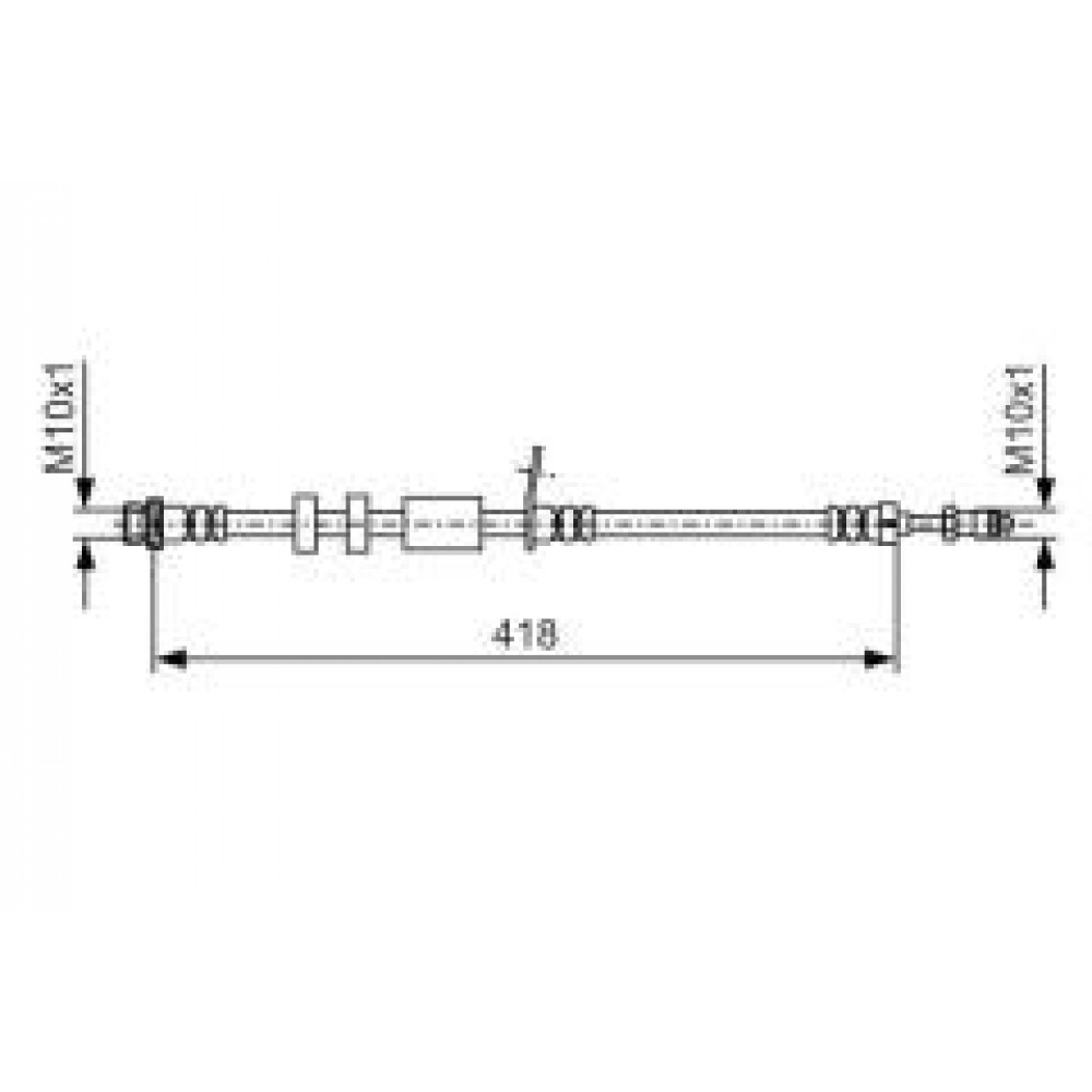 Шланг гальмівний (передній) Transit Connect/Tourneo Connect 13- (L=418mm)