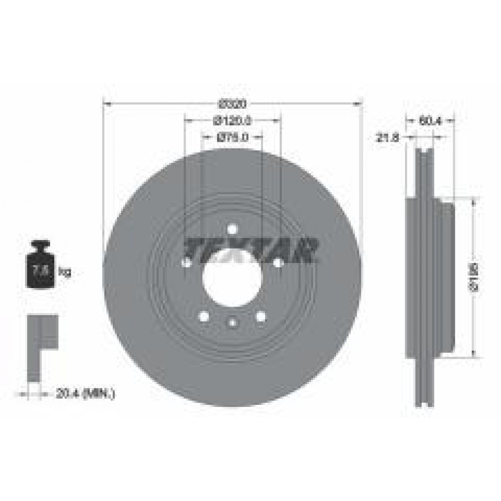 Диск гальмівний (задній) BMW 3 (E46) 2.5-3.0i/3.0d 00-07 (320x21.8) PRO