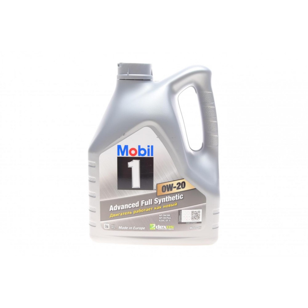 Олива 0W20 Mobil 1 (4L) (WSS-M2C947-A/WSS-M2C947-B1/GM dexos1:GEN2 Licensed/GM 6094M/MS-6395)