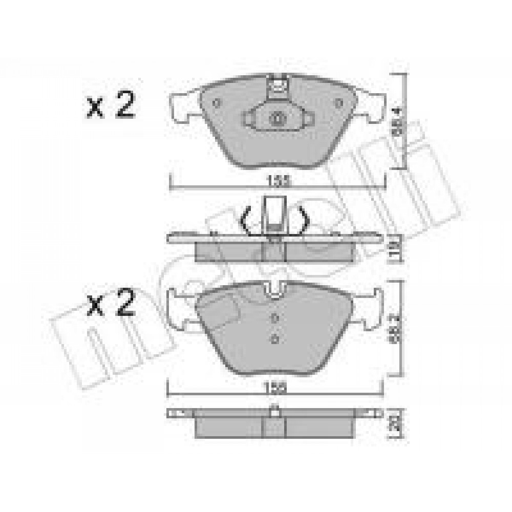 Колодки гальмівні (передні) BMW 5 (F10/F11/F18) 09-17/7 (F01/F02/F03/F04) 08-12