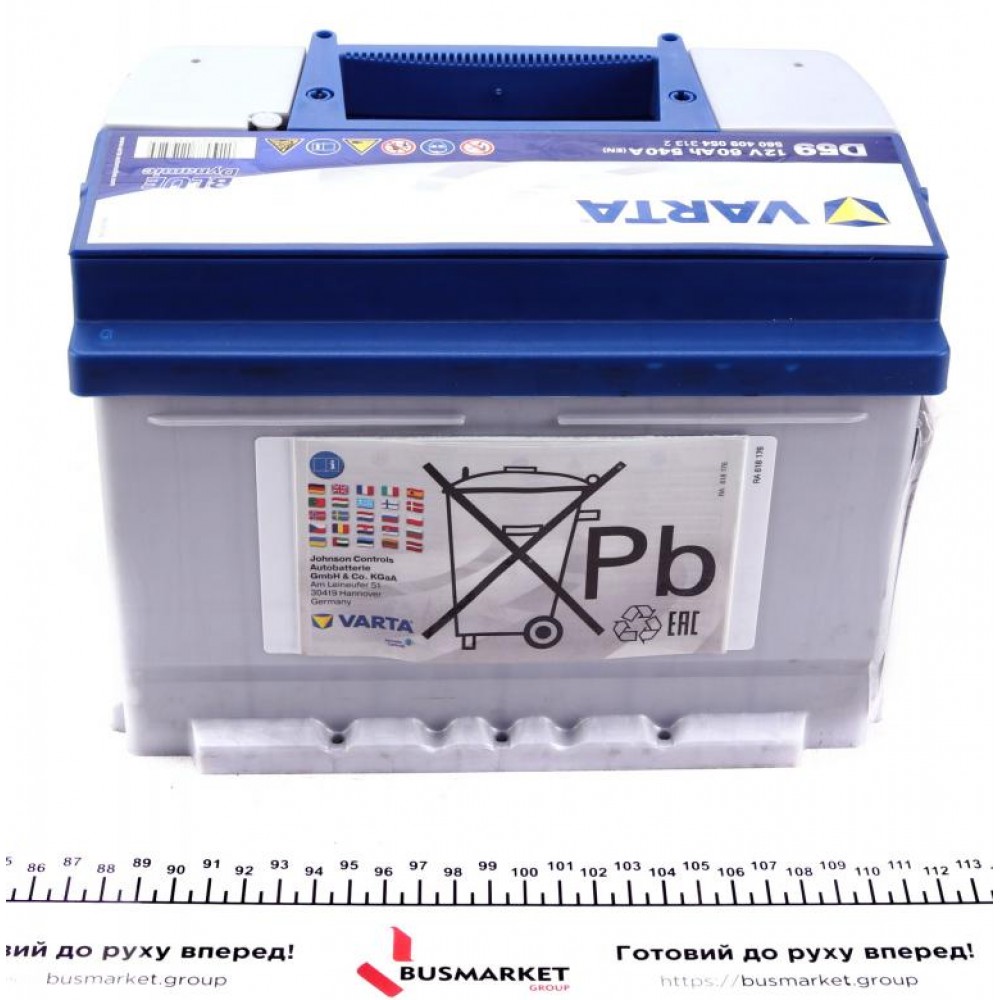Акумуляторна батарея 60Ah/540A (242x175x175/+R/B13) Blue Dynamic D59