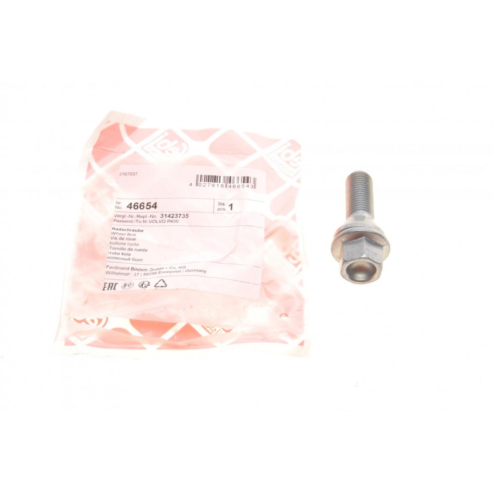 Болт колеса Volvo S60/S80/S90/V60/V70/V90 (M14x1.25) (L=60mm)
