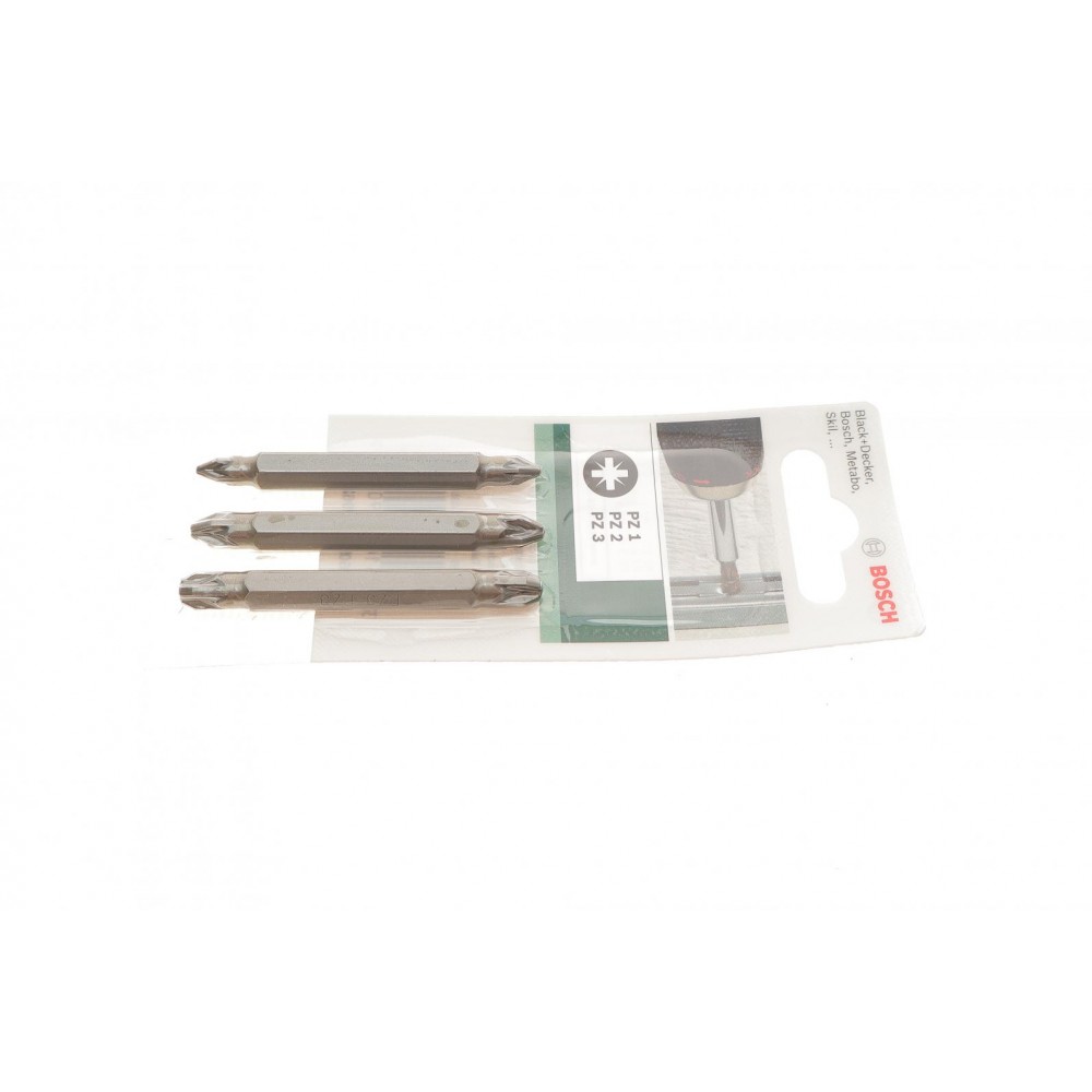 Набір бит (двосторонніх) PZ1-PZ1/PZ2-PZ2/PZ3-PZ3 60mm (3 шт.)