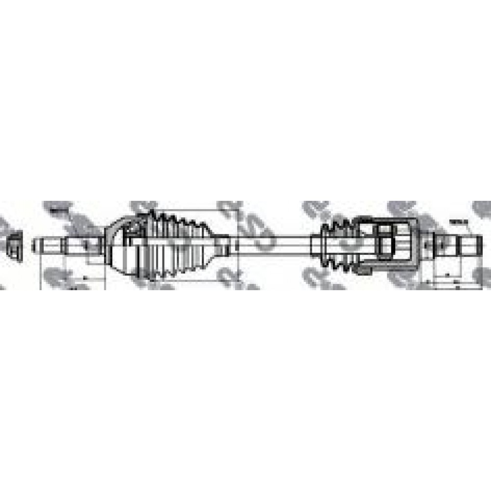 Піввісь Ford Connect 02-13 (L) (25x26x628)
