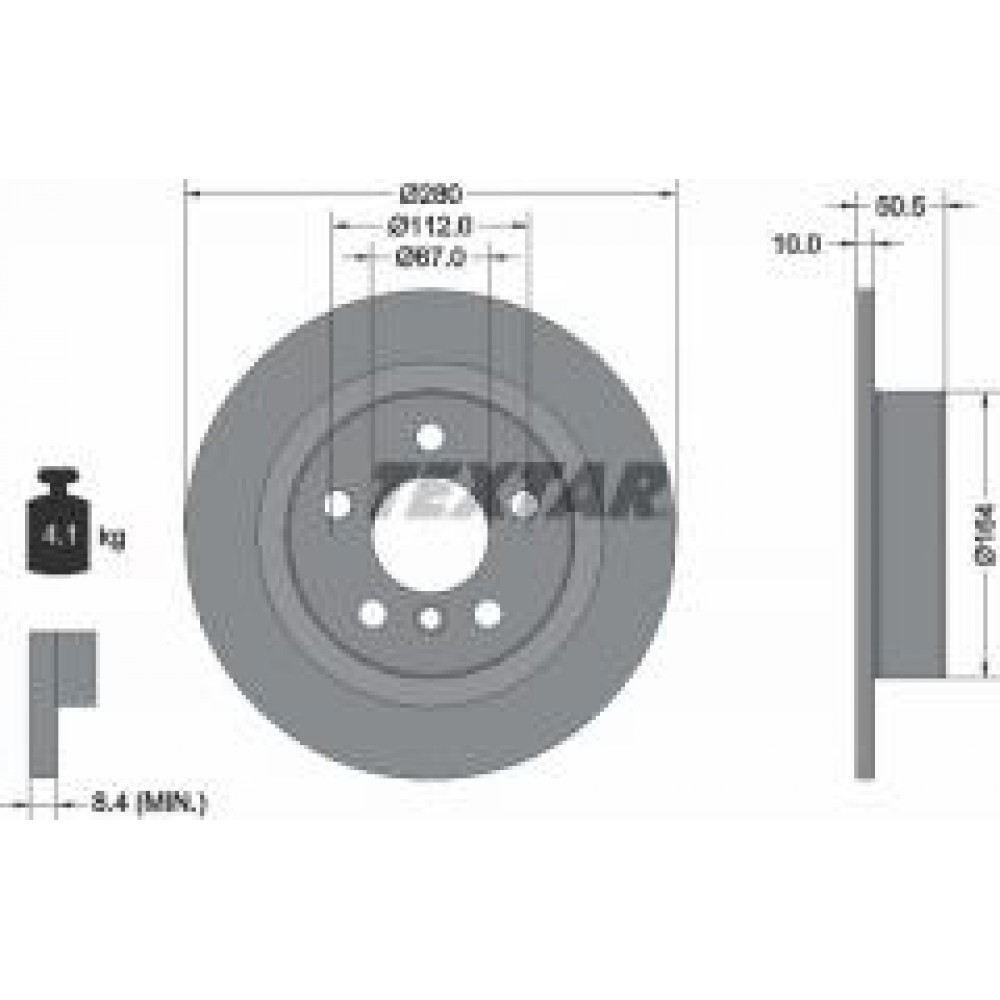 Диск гальмівний (задній) BMW 2 (F44-46)/X1 (F48) /i3 Hybrid 13- (280x10) PRO