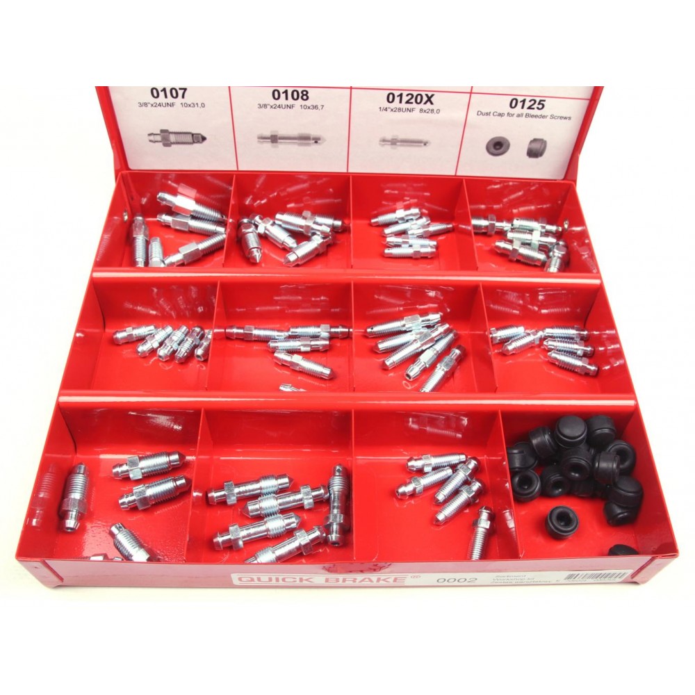 Комплект штуцерів прокачки гальм M6x1-M10x1/7x21.7-11x29.9 +заглушки (75шт.)