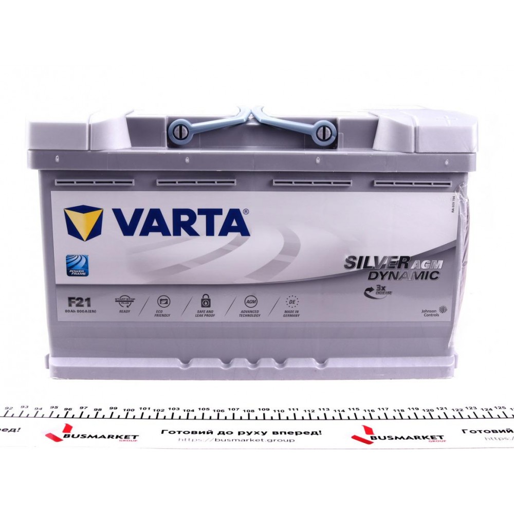 Акумуляторна батарея 80Ah/800A (315x175x190/+R/B13) (Start-Stop AGM) Silver Dynamic F21