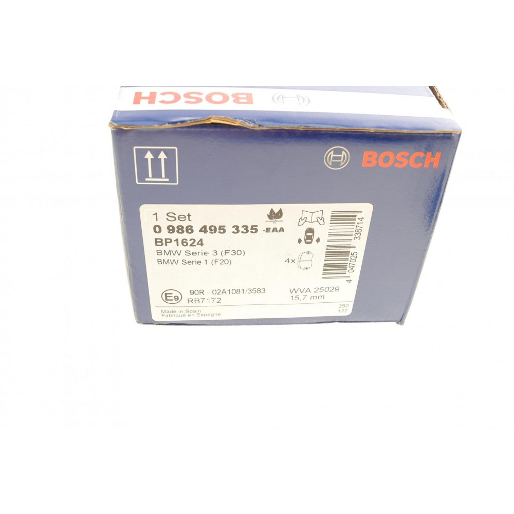 Колодки гальмівні (задні) BMW 1 (F20/F21)/ 3 (F30/F31/F34) 11- (Brembo) B37/B47/N13/N47/N55