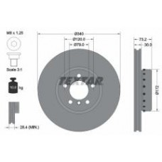 Диск гальмівний (передній) BMW 1 (F20/F21)/ 3 (F30/F31)/ 4 (F36) 11- (340x30) PRO+
