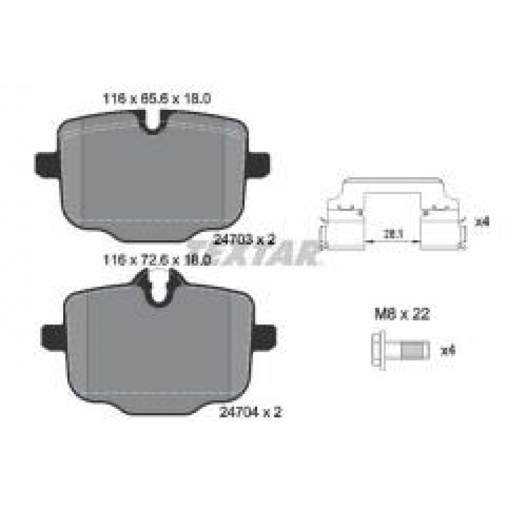Колодки гальмівні (задні) BMW 5 (F10/F11/F18)/6 (F12/F13) 09- (TRW) EPAD (знятий з пр-ва)