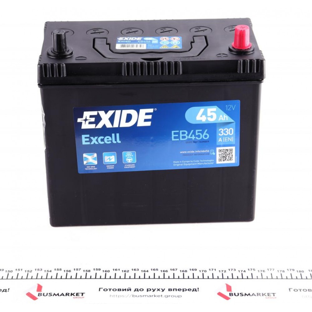 Акумуляторна батарея 45Ah/330A (235x127x226/+R/B00) Excell Азія