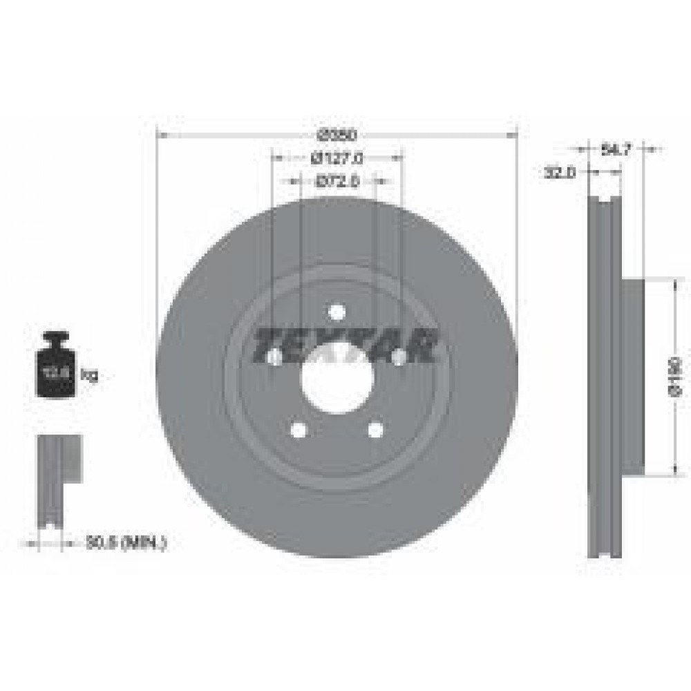 Диск гальмівний (передній) Jeep Grand Cherokee IV 10-17 (350x32) PRO+