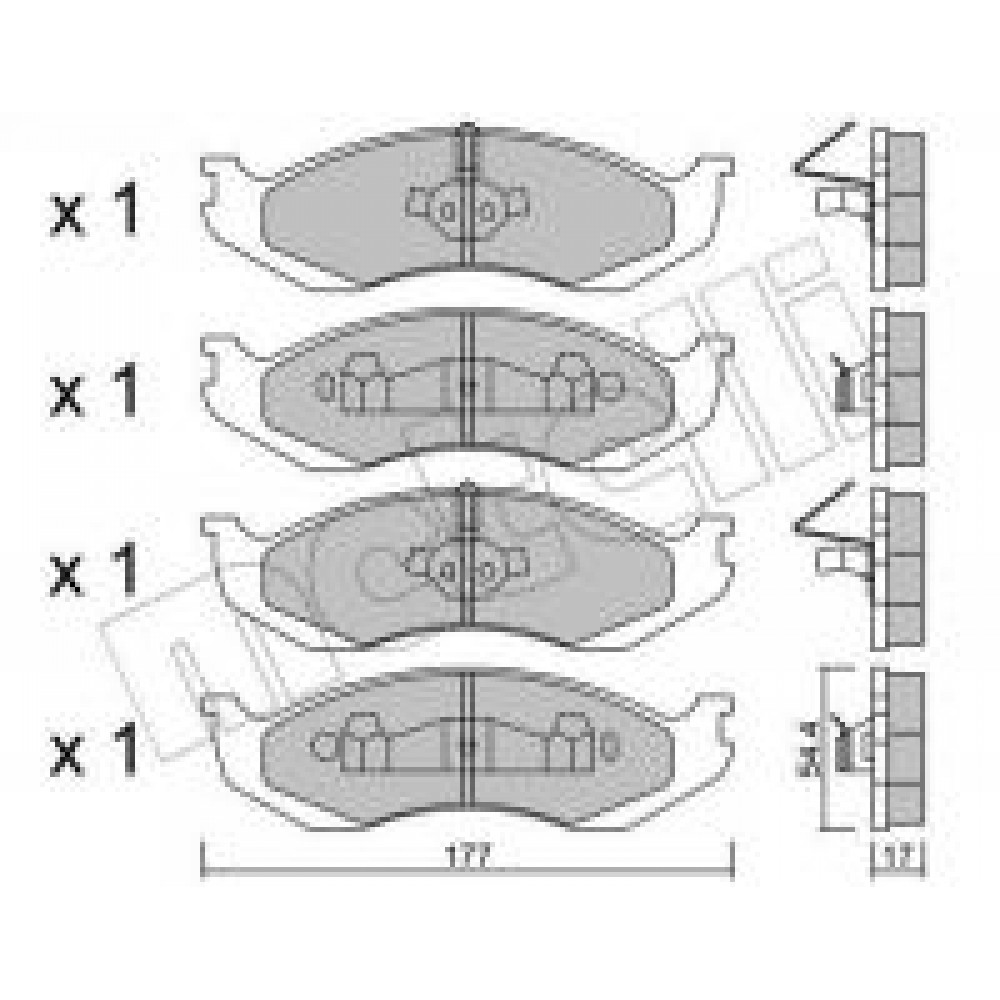 Колодки гальмівні (передні) Jeep Cherokee/Grand Cherokee 83-01/Wrangler 86-10/Kia Carnival 99-01