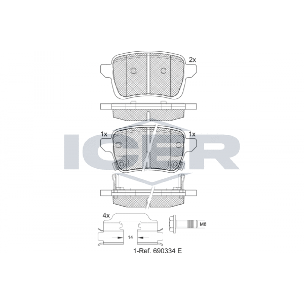 Колодки гальмівні (задні) Fiat Tipo 15-
