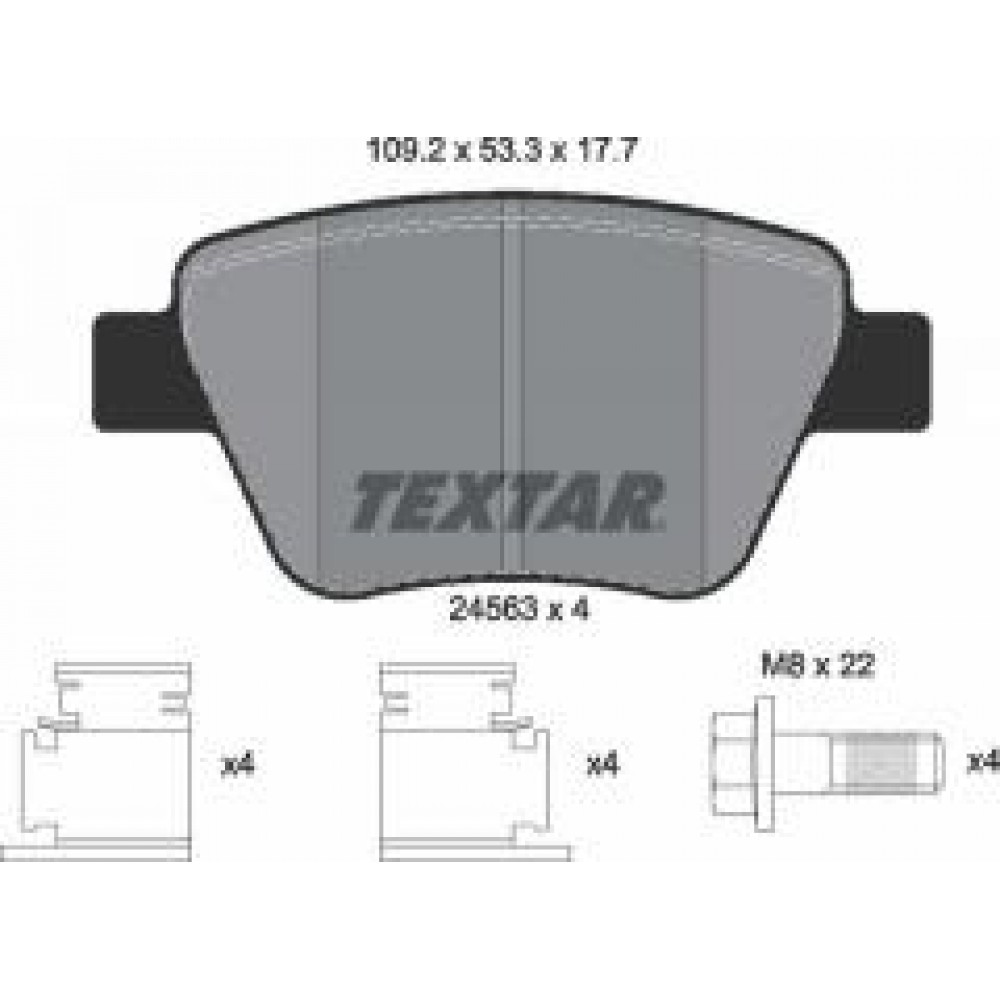 Колодки гальмівні (задні) VW Caddy 10- (109.2x53.3) (Bosch) Q+