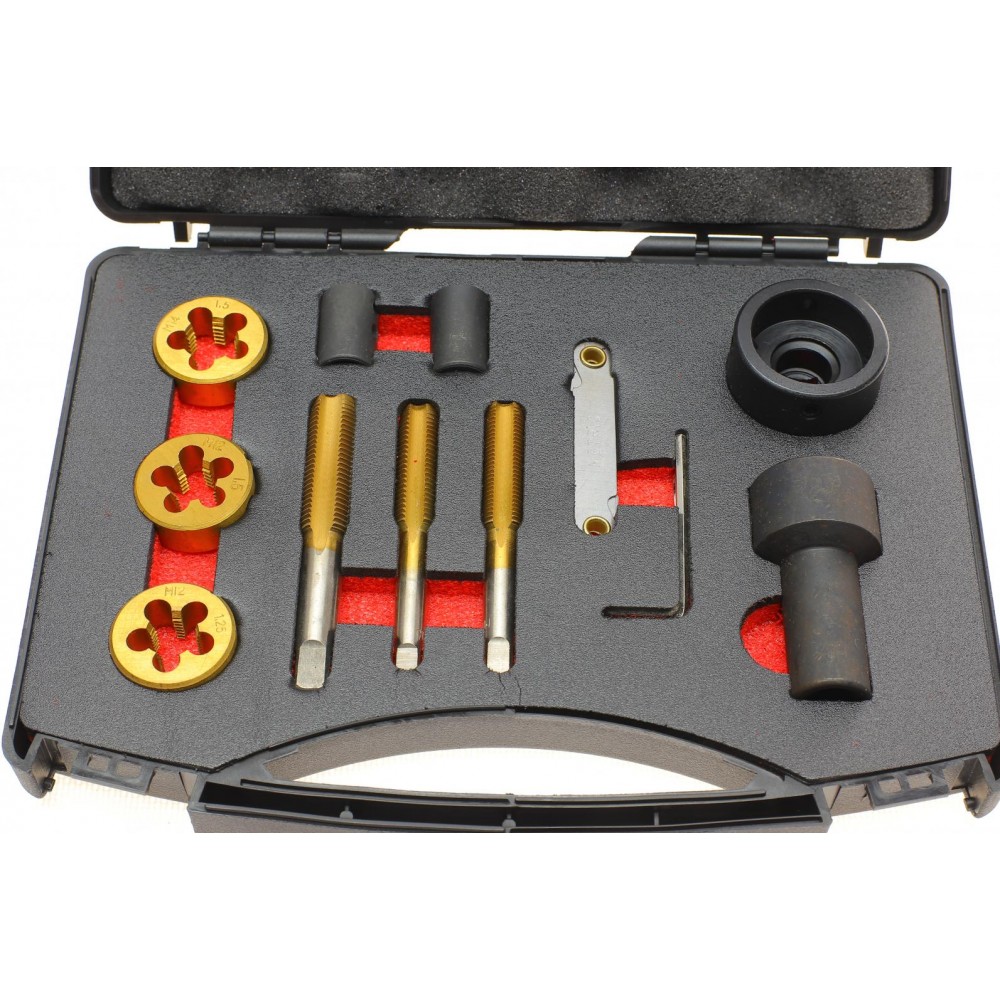 Набір мітчиків і плашек (M12x1.25/M12x1.5/M15x1.5) (13 шт)