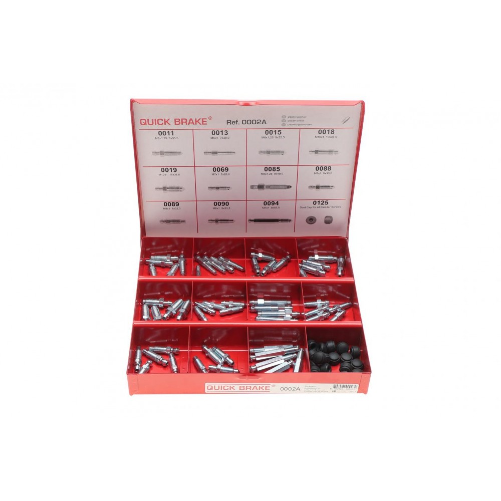 Комплект штуцерів прокачки гальм M6x1-M10x1/7x28.6-9x49 +заглушки (75 шт.)