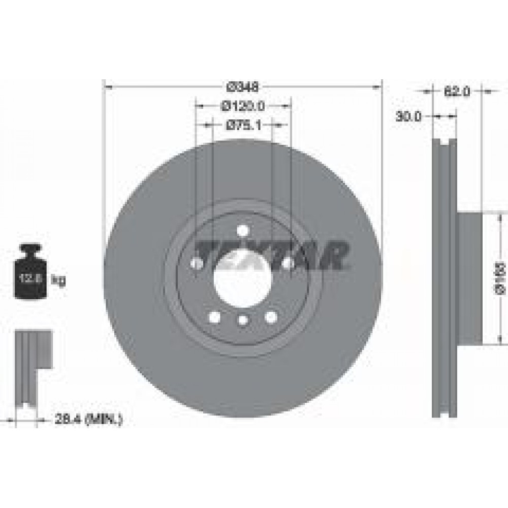 Диск гальмівний (передній) BMW X5 (E70/F15/F85)/X6 (E71/E72/F16/F86) 07- (348x30) PRO+