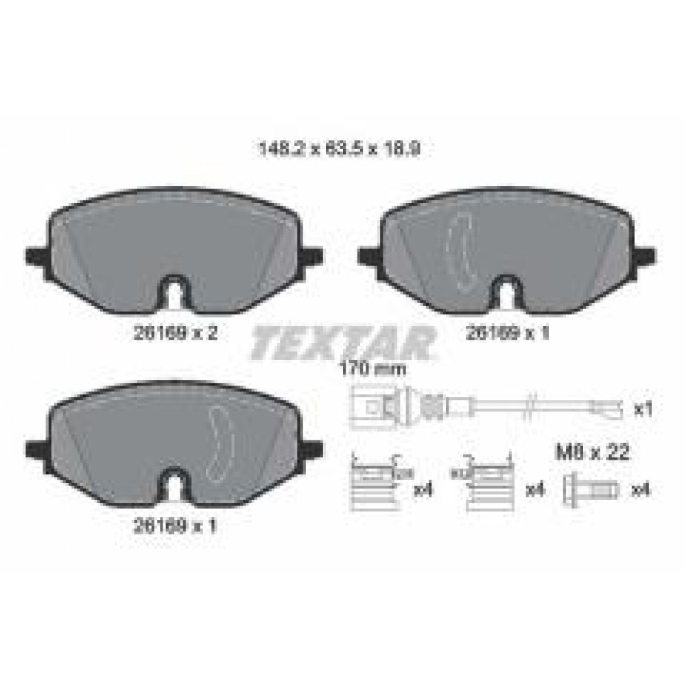 Колодки гальмівні (передні) VW Caddy/Golf VII/Skoda Octavia/Seat Leon 19- (з датчиком) (TRW)