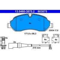 Колодки гальмівні (передні) Ford Tourneo Custom/Transit Custom/Transit V363 12- (BOSCH) (+датчики) (спарка)